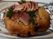 Schinken in Brotteig vom Grill   " Prager Schinken " - Rezept