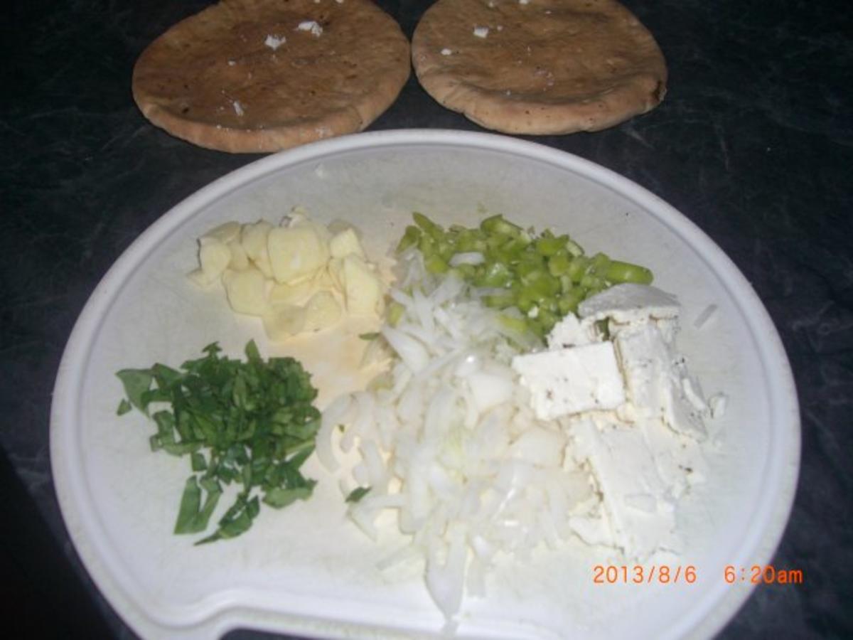 Beiridschnitte gegrillt mit Schafkäse überbackenes Pita Bread - Rezept - Bild Nr. 2