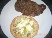 Beiridschnitte gegrillt mit Schafkäse überbackenes Pita Bread - Rezept