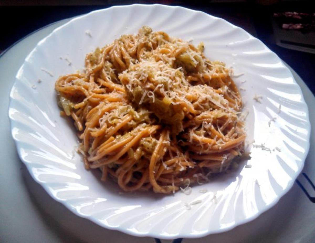 Bilder für Zuchini Spaghetti mit Pesto - Rezept