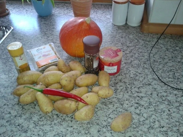 Ofenkartoffeln  mit Hokkaidokürbis - Rezept