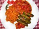 Minigurken geschmort in Tomaten/Käse - Soße - Rezept