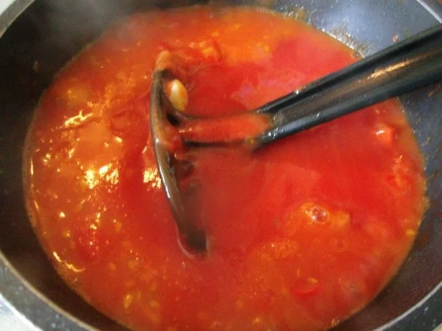 Parmesannudeln in Tomatensauce und Jägerschnitzel - Rezept - Bild Nr. 7