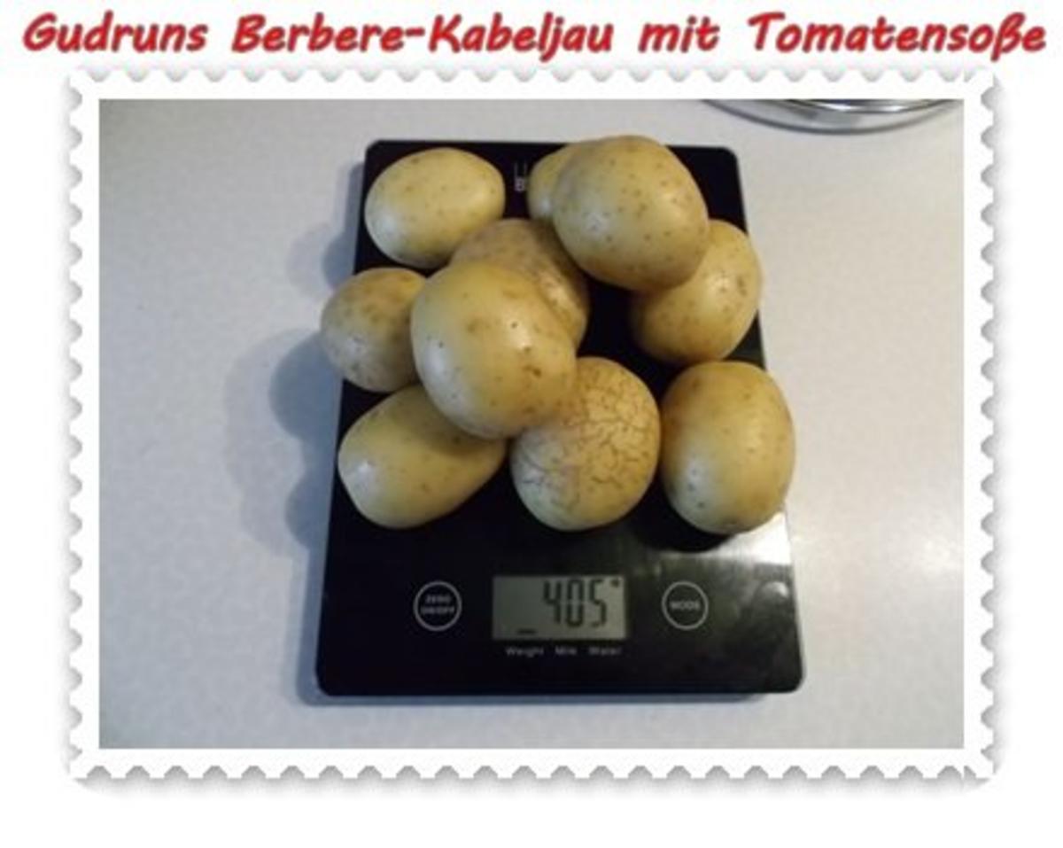 Fisch: Berbere-Kabeljau mit Backkartoffeln und Tomaten-Specksoße - Rezept - Bild Nr. 4