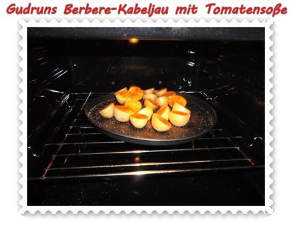 Fisch: Berbere-Kabeljau mit Backkartoffeln und Tomaten-Specksoße - Rezept - Bild Nr. 12