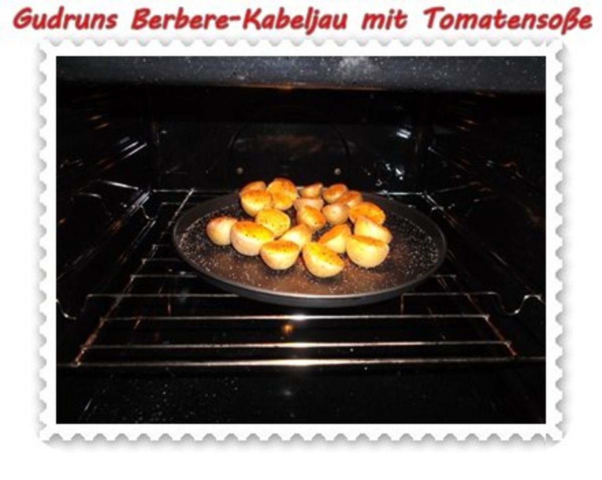 Fisch: Berbere-Kabeljau mit Backkartoffeln und Tomaten-Specksoße - Rezept - Bild Nr. 13