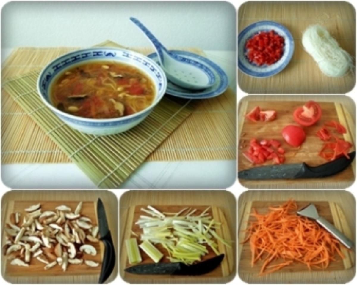 Scharf- saure  Pekingsuppe  mit frischen Shiitake - Rezept - Bild Nr. 7