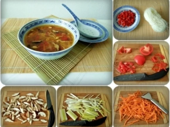 Scharf- saure  Pekingsuppe  mit frischen Shiitake - Rezept - Bild Nr. 7