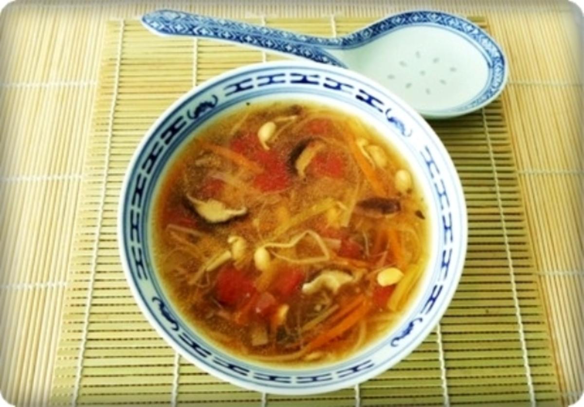 Scharf- saure  Pekingsuppe  mit frischen Shiitake - Rezept - Bild Nr. 28