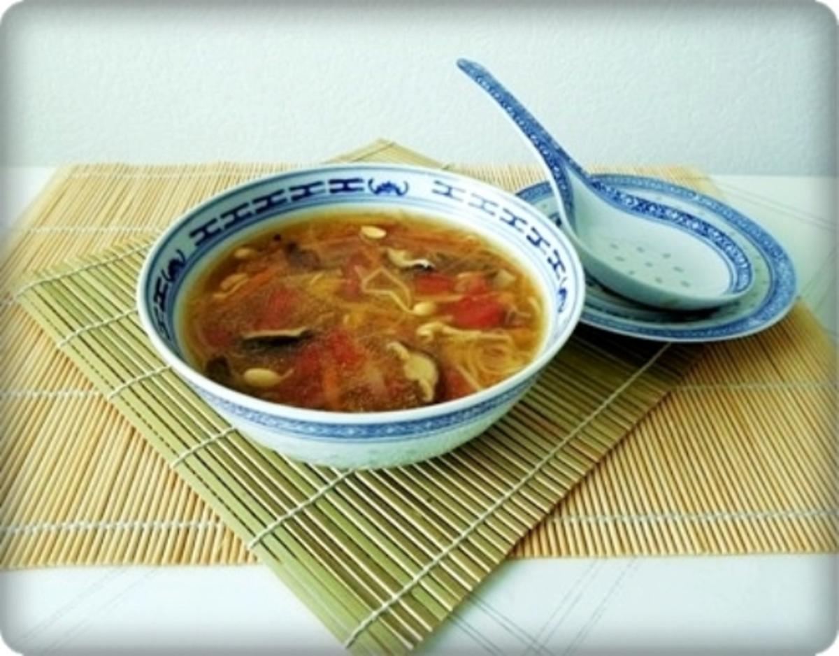 Scharf- saure  Pekingsuppe  mit frischen Shiitake - Rezept - Bild Nr. 29