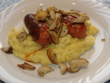 Kartoffel-Sellerie-Apfelstampf mit Steinpilzen und Chorizo - Rezept - Bild Nr. 3