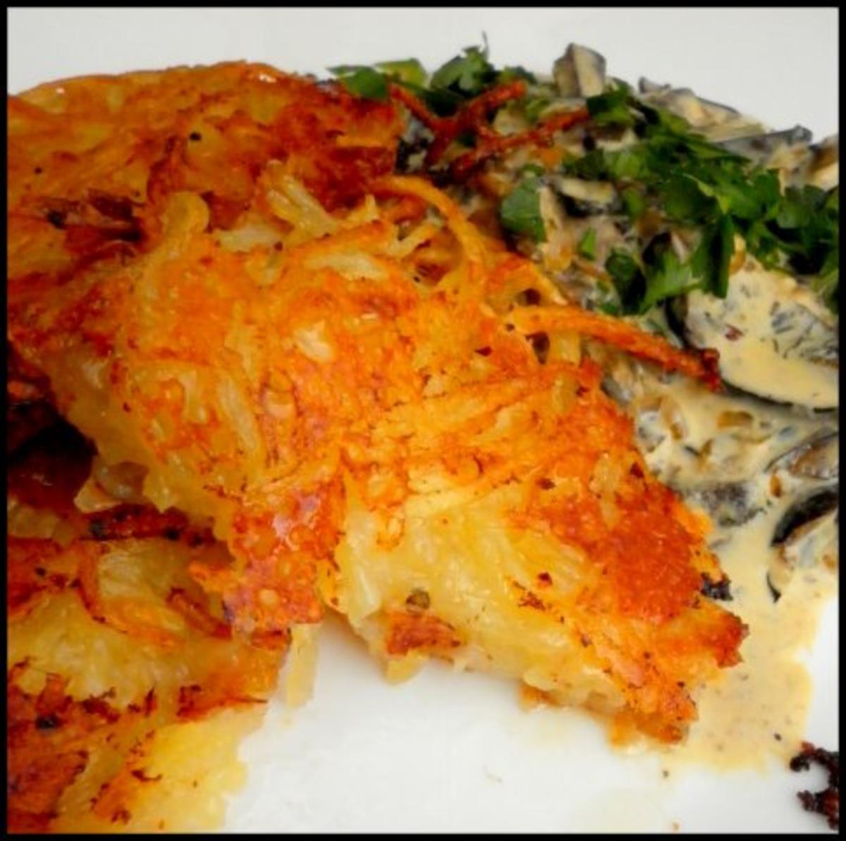 Mozzarella mit Kartoffelkruste und sahnige Hexenröhrlinge - Rezept - Bild Nr. 4
