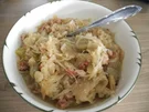 Beilage : Weintrauben - Sauerkraut mit Rauchspeck und Zwiebeln - Rezept