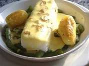 Bacalao gratiniert mit Aioli auf Stangenbohnen - Rezept