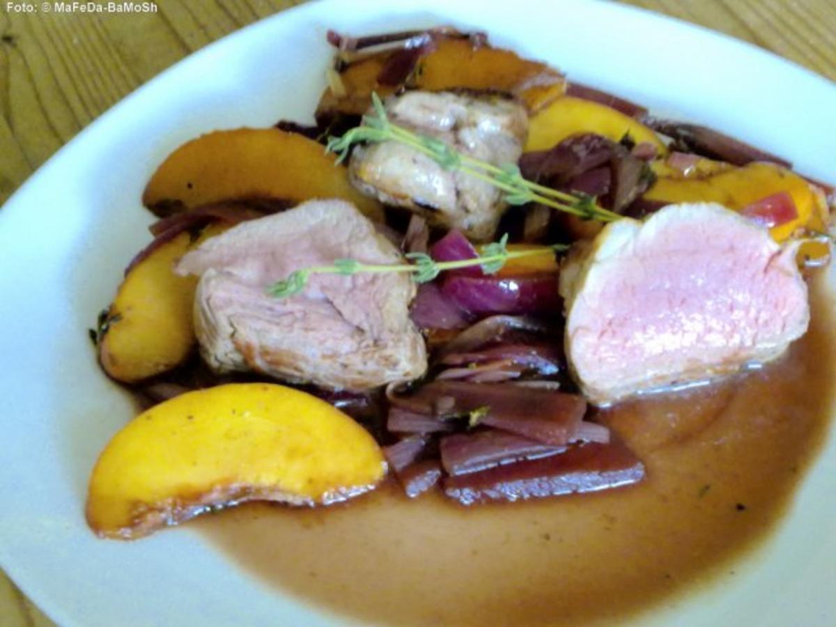 Schweinefilet in PfirsichBalsamicoSoße Rezept kochbar.de
