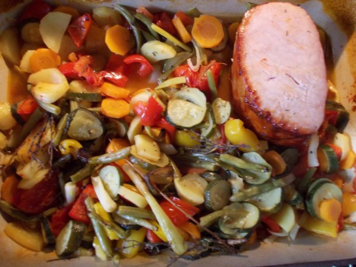 Kasseler Lachs mit buntem Rahmgemüse - Rezept - Bild Nr. 6