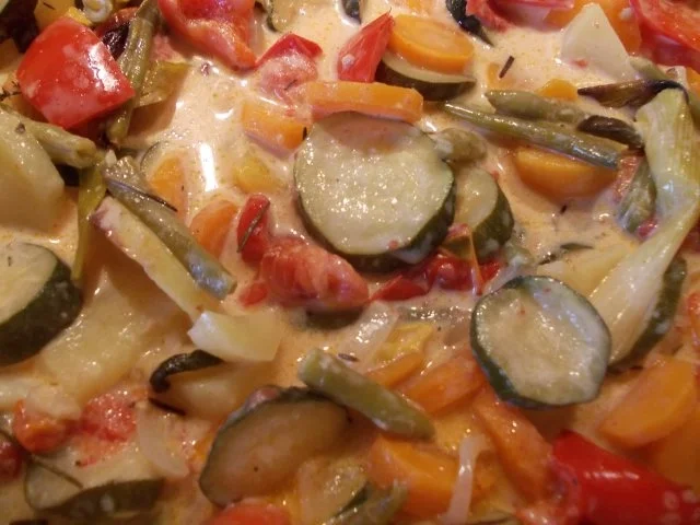 Kasseler Lachs mit buntem Rahmgemüse - Rezept - Bild Nr. 7