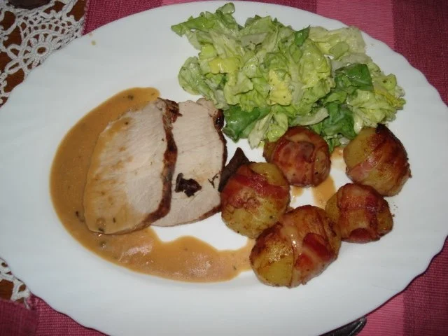 Kartoffeln mit Speckmantel - Rezept