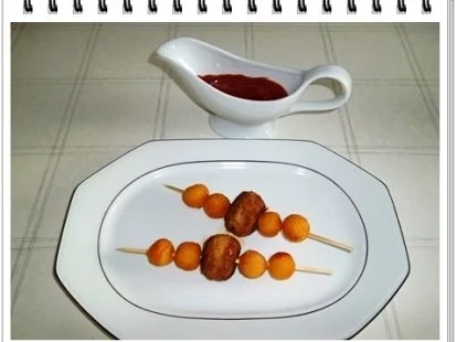 Rezept: Fleisch-Kartoffelbällchen-Spieß auf Tagliatelle Bild Nr. 11 Fleisch-Kartoffelbällchen-Spieß auf Tagliatelle - Rezept - Bild Nr. 11