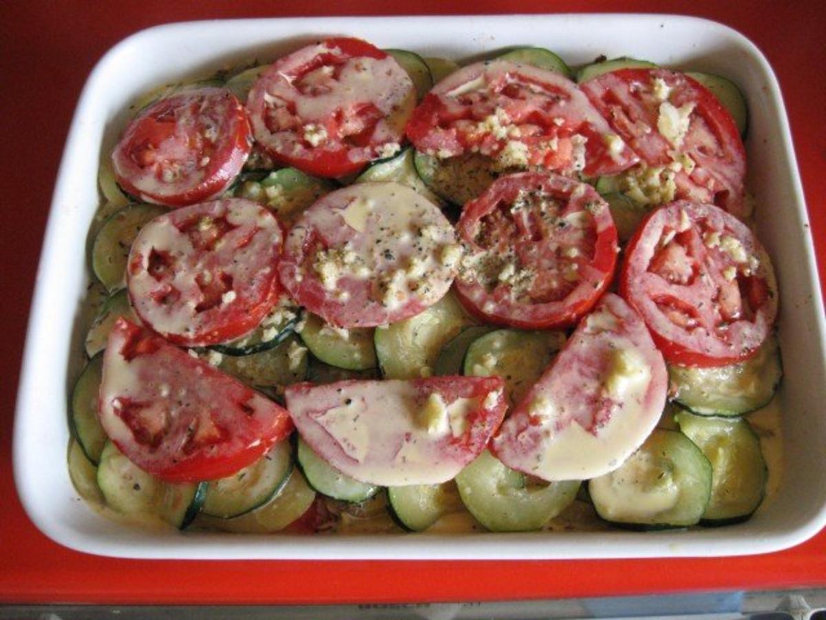 Auflauf mit Kartoffel Zucchini und Tomaten Vegetarisch - Rezept - Bild Nr. 9
