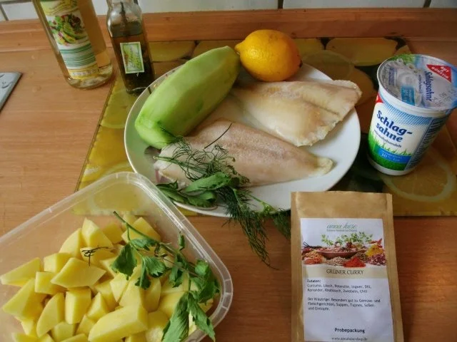 gedünstetes Schollenfilet  in grüner Currysauce - Rezept - Bild Nr. 3