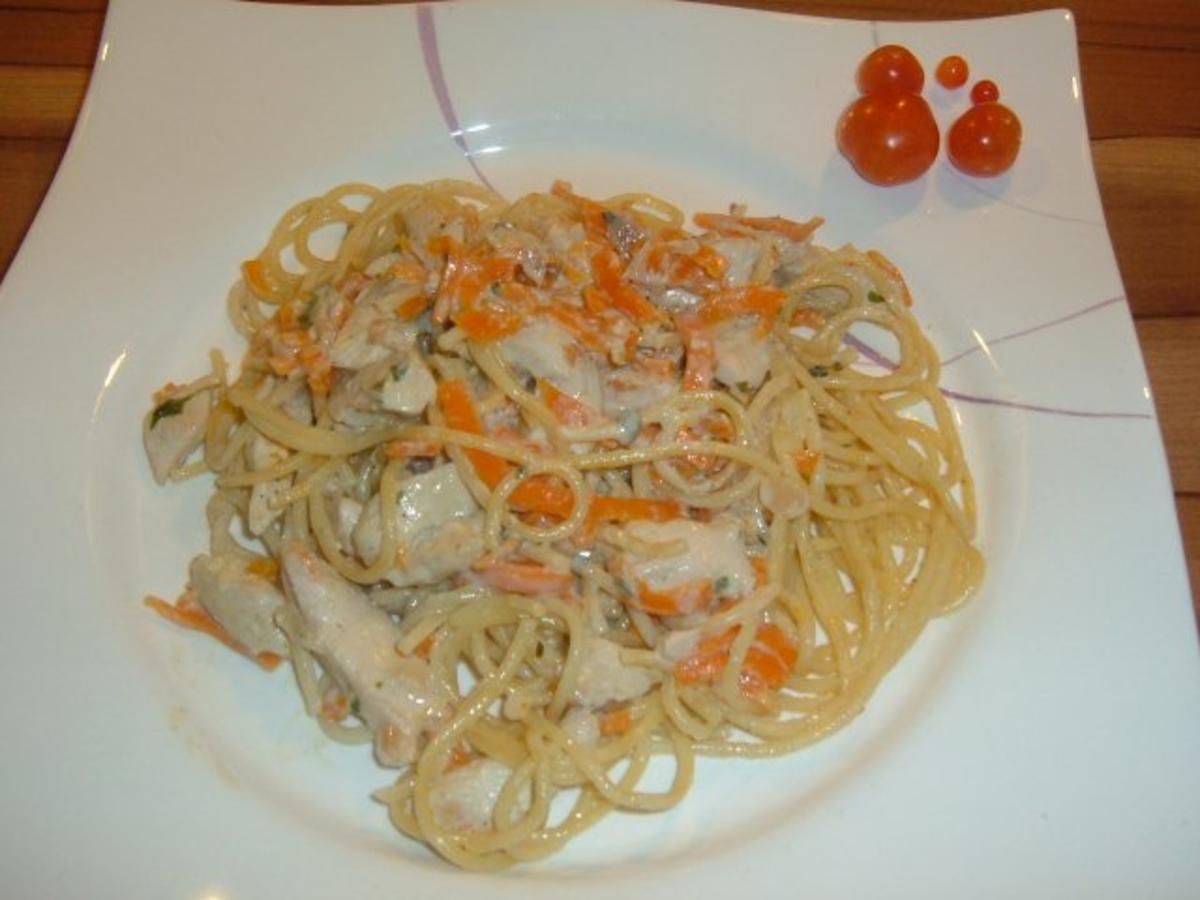 Pfannengericht Spaghetti Mit Mohrenspaghetti Rezept Kochbar De