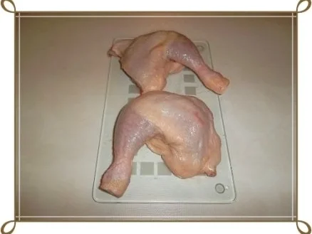 Hähnchenschenkel   mit Kartoffelklößen und  Krautsalat - Rezept - Bild Nr. 3