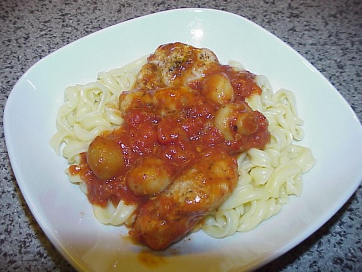 Putenpfanne mit Tomaten-Pilz-Sugo - Rezept