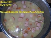 Rezept: Suppen und Eintöpfe: Weisse - Bohnen mit Bockwurst und Eisbein Suppen und Eintöpfe: Weisse - Bohnen mit Bockwurst und Eisbein - Rezept
