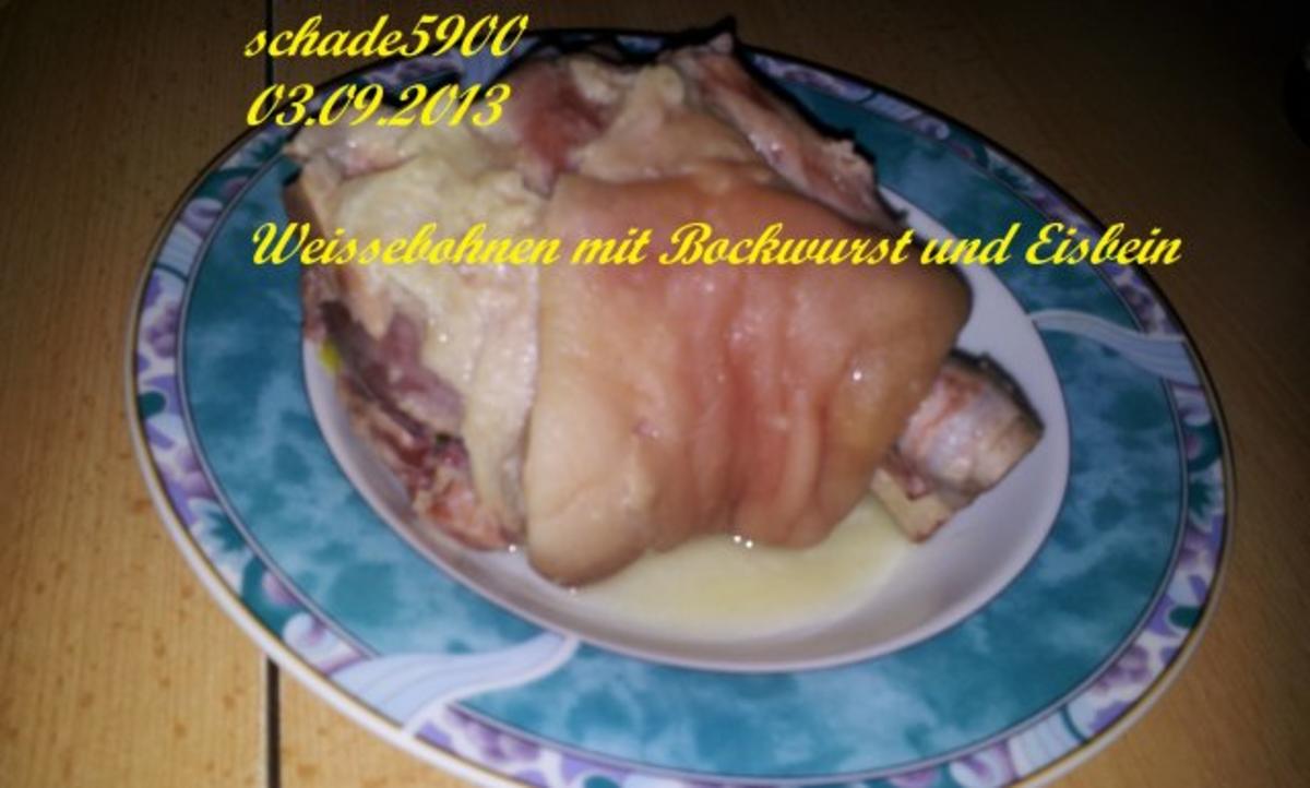 Suppen und Eintöpfe: Weisse - Bohnen mit Bockwurst und Eisbein - Rezept - Bild Nr. 3