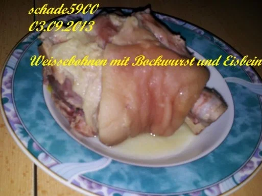 Suppen und Eintöpfe: Weisse - Bohnen mit Bockwurst und Eisbein - Rezept - Bild Nr. 3