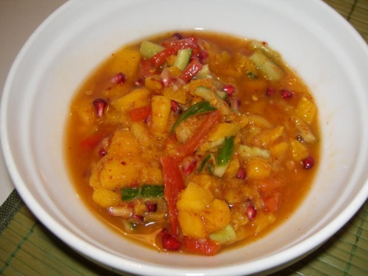 Garnelen vom Grill mit Mango-Salsa und Mango-Curry-Soße - Rezept - Bild Nr. 6