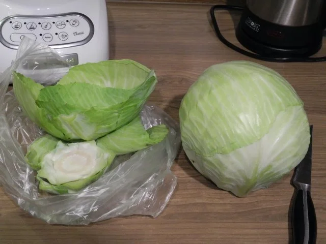 Schwein : Gewickelter Schinken auf Apfel - Weißkohl - Gemüse - Rezept - Bild Nr. 3