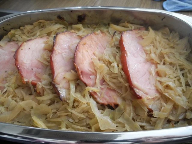 Schwein : Gewickelter Schinken auf Apfel - Weißkohl - Gemüse - Rezept - Bild Nr. 14