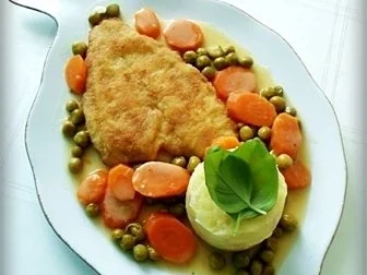 Gebratene Scholle auf Gemüsebett mit leckerem Stampfkartoffel - Türmchen - Rezept - Bild Nr. 26