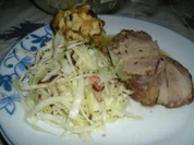 eingerollter Schopfbraten dazu Semmelknödel - Rezept