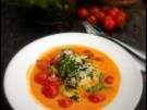 Malfatti, Tomatensuppe und geschmolzene Kirschtomaten - Rezept
