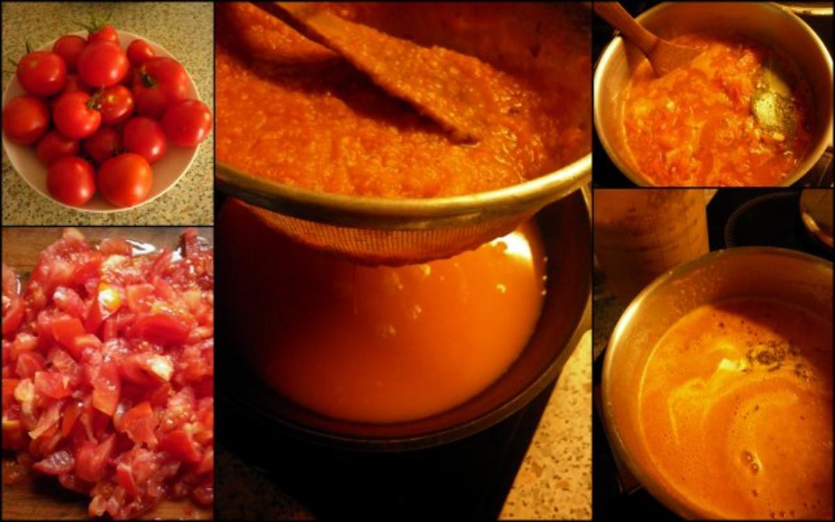 Malfatti, Tomatensuppe und geschmolzene Kirschtomaten - Rezept - Bild Nr. 4