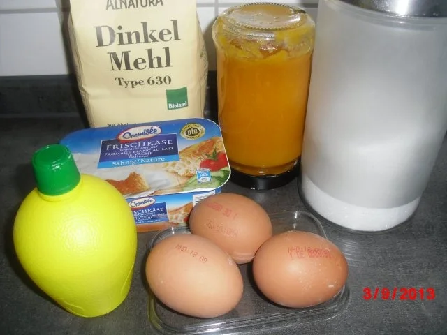 Rezept: Frischkäsekuchen mit selbstgemachten Satsumasmus. Bild Nr. 2 Frischkäsekuchen mit selbstgemachten Satsumasmus. - Rezept - Bild Nr. 2