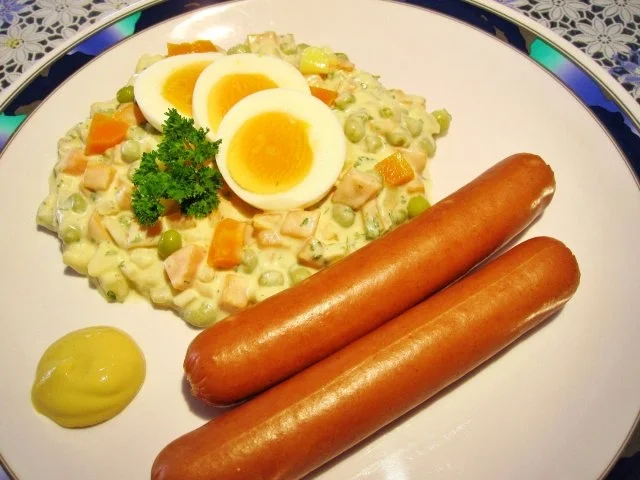 Kartoffelsalat mit Möhren und Erbsen ... - Rezept - Bild Nr. 7