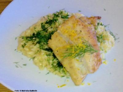 Rezept: Gebratener Kabeljau auf Zitronen-Risotto Gebratener Kabeljau auf Zitronen-Risotto - Rezept