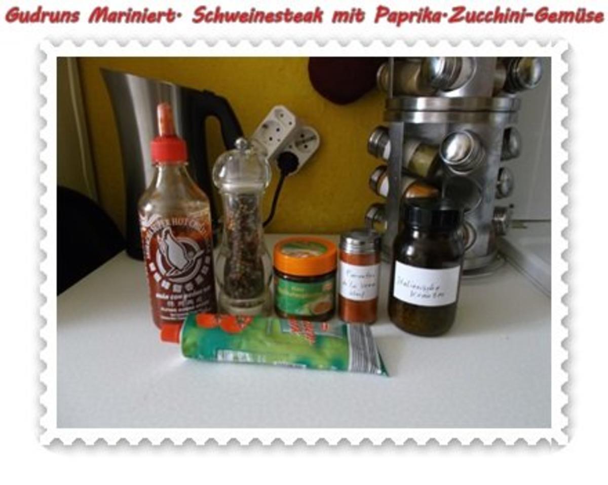 Fleisch: Marinierte Steaks mit Paprika-Zucchini-Gemüse und Kräuter-Ofenkartoffeln - Rezept - Bild Nr. 5