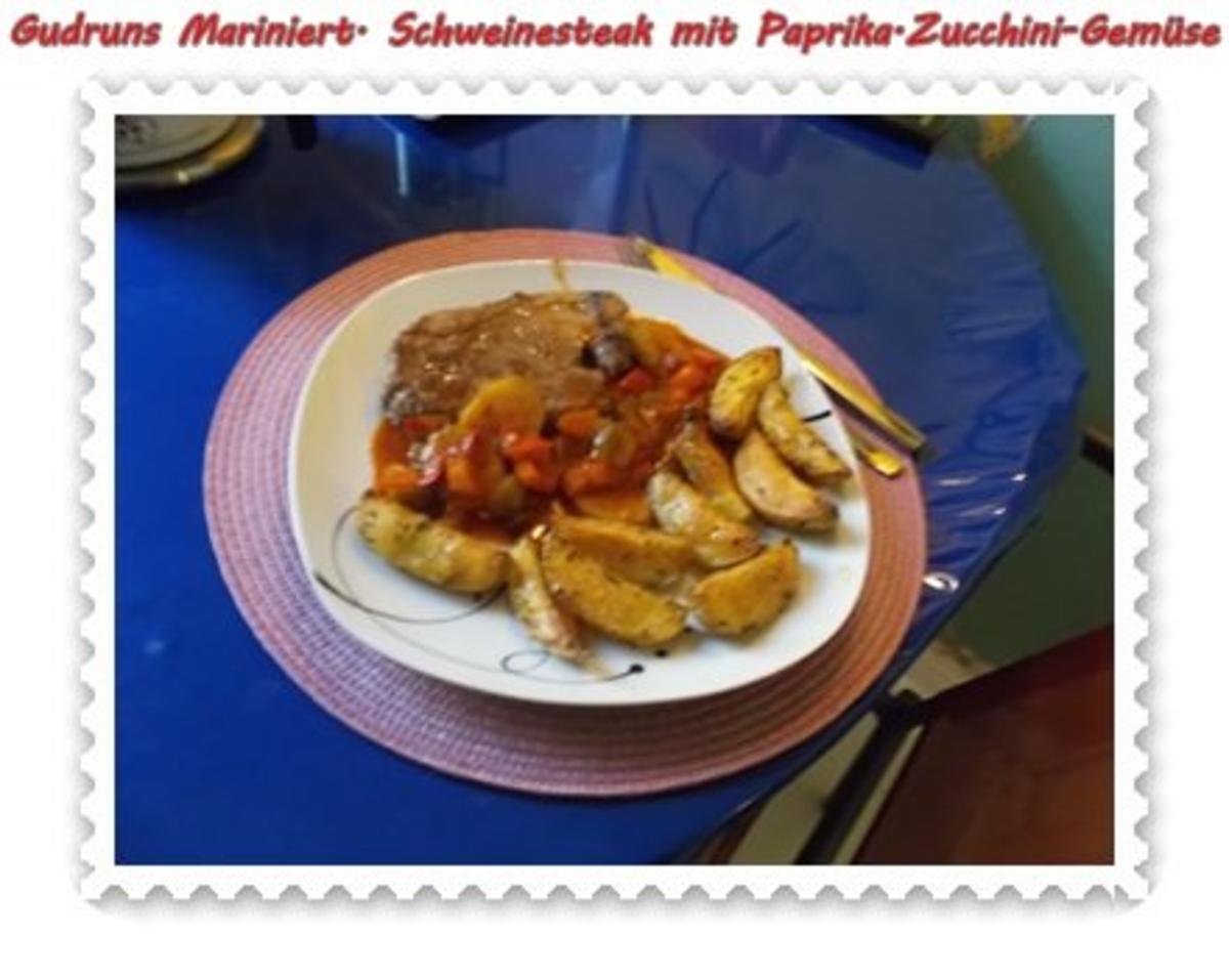 Fleisch: Marinierte Steaks mit Paprika-Zucchini-Gemüse und Kräuter-Ofenkartoffeln - Rezept - Bild Nr. 14