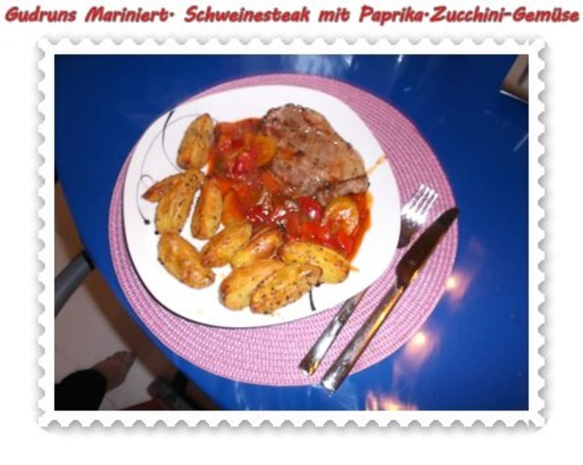 Fleisch: Marinierte Steaks mit Paprika-Zucchini-Gemüse und Kräuter-Ofenkartoffeln - Rezept - Bild Nr. 15