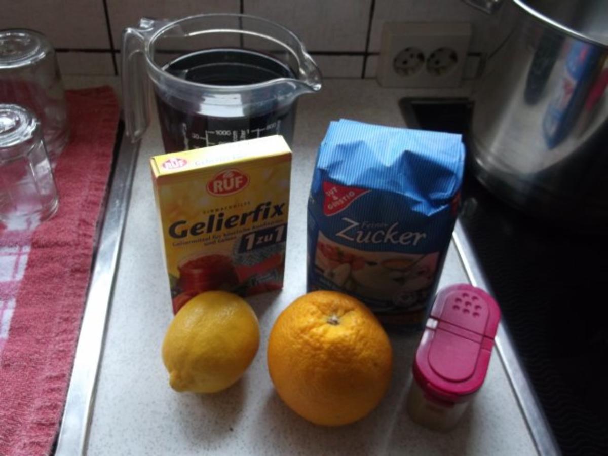Holunderbeergelee mit Orange,Zimt und Zitrone - Rezept - Bild Nr. 5
