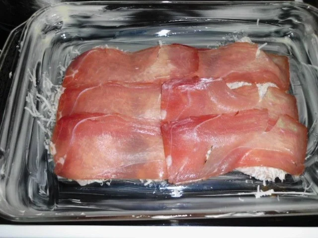 Geschichtete Käse-Hähnchenbrustfilets in einer Zwiebel-Senfsahnesauce, überbacken - Rezept - Bild Nr. 7