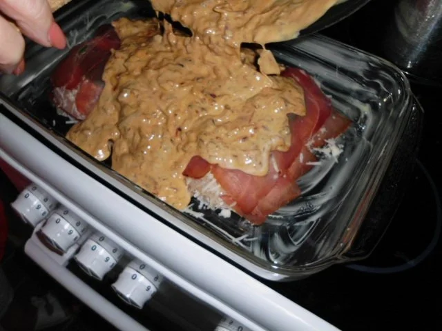 Geschichtete Käse-Hähnchenbrustfilets in einer Zwiebel-Senfsahnesauce, überbacken - Rezept - Bild Nr. 14