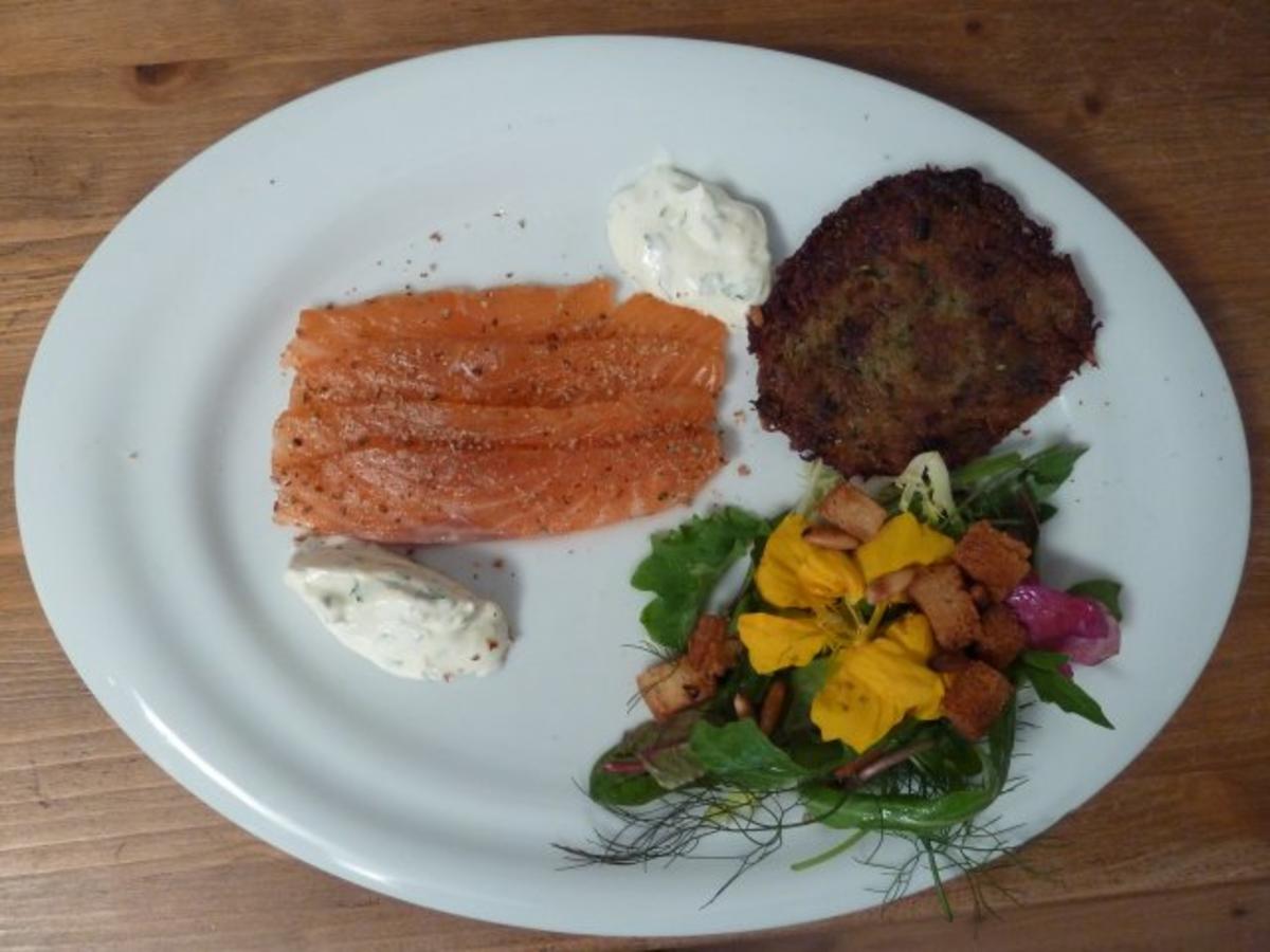 Bilder für Label-Rouge-Lachs aus der roten Kampot Pfefferbeize und Kampot Pepper Daiquiri - Rezept