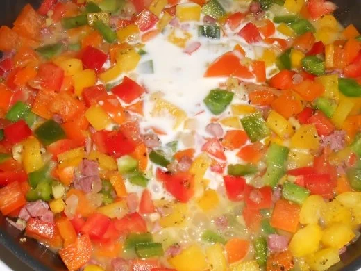 Hörnchennudeln mit einem Schinken-Gemüse-Mix - Rezept - Bild Nr. 8