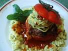 Tomaten gefüllt mit Kartoffelhäubchen - Rezept